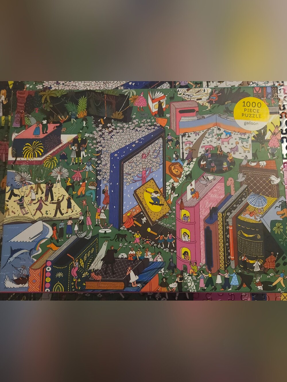 Galison Book World 1000 Piece Whimsical Puzzle!